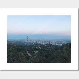 LA City View Pastel Sunset Posters and Art